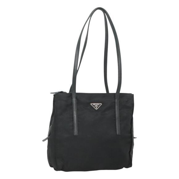 PRADA Hand Bag Nylon Black Silver - Picture 1 of 13